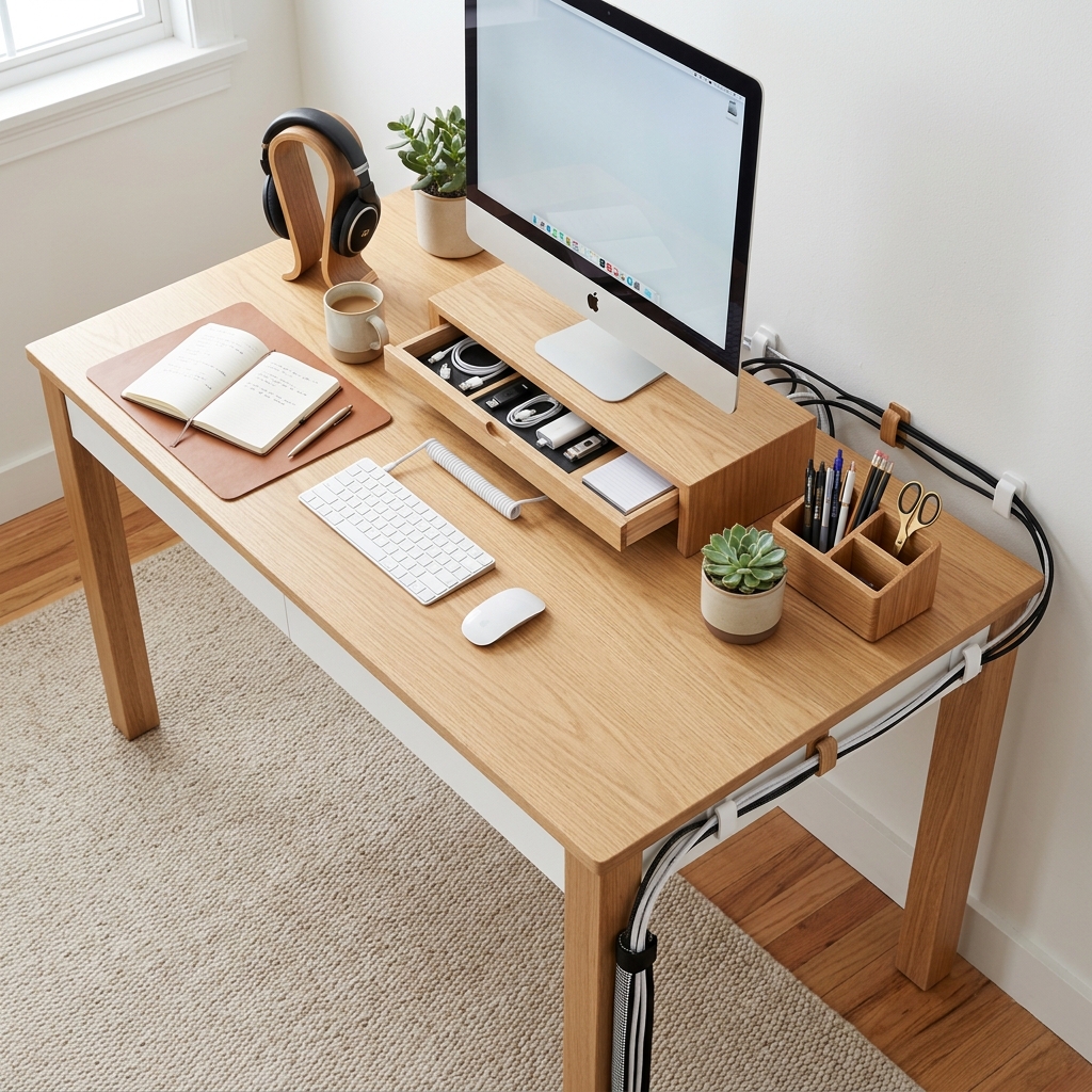 Minimal desk setup guide from Home Office Edit