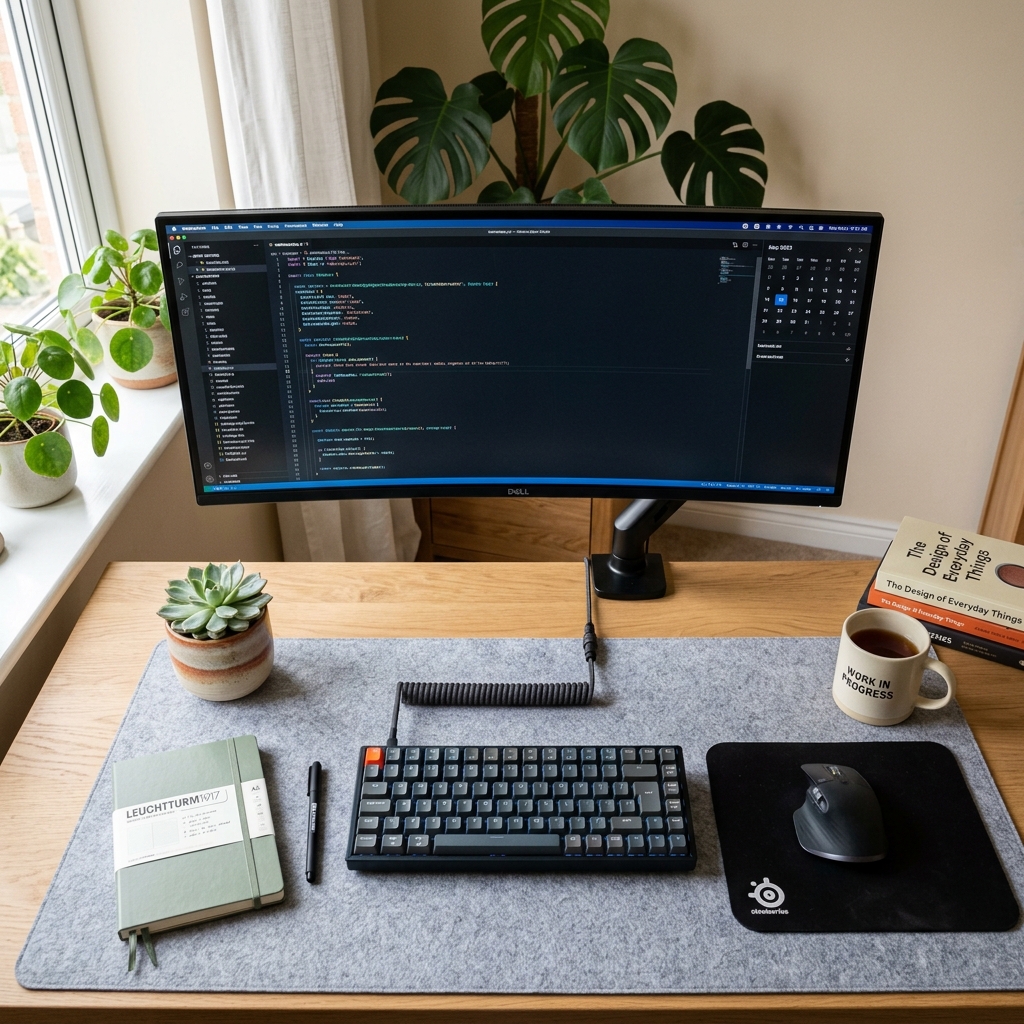 Minimal desk setup guide from Home Office Edit