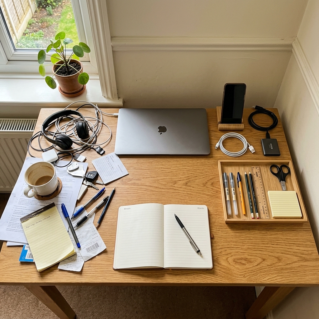 Minimal desk setup guide from Home Office Edit
